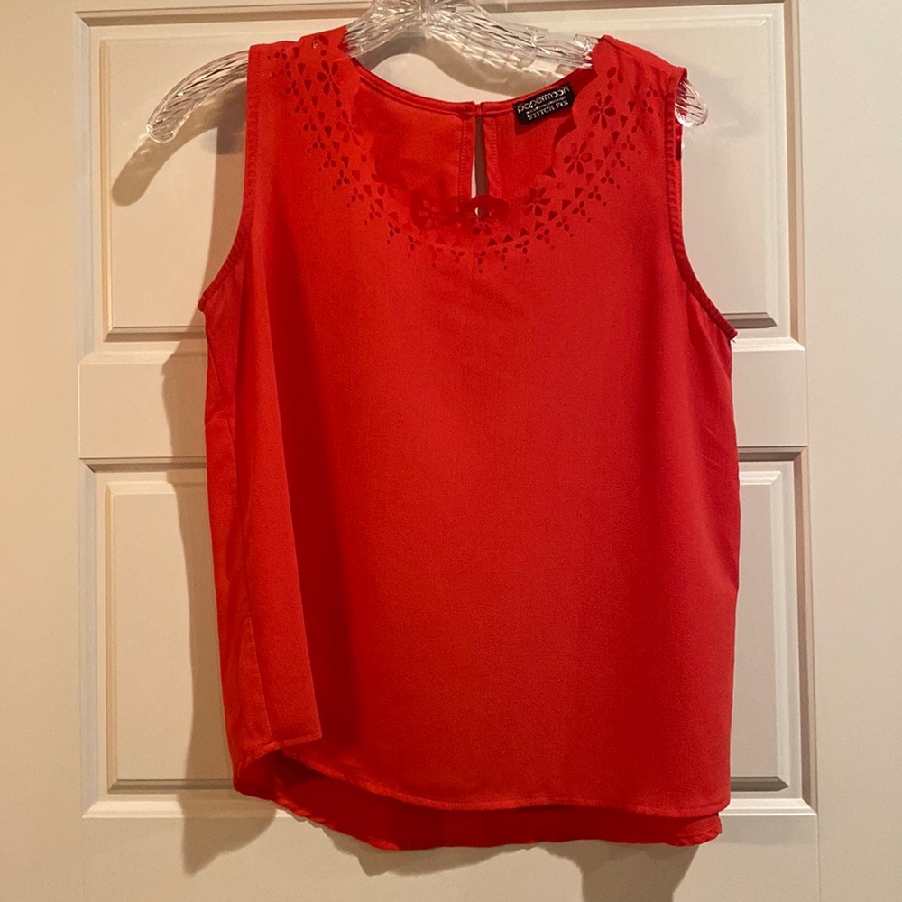 Papermoon Sleeveless Blouse with Neck Accents - Size M